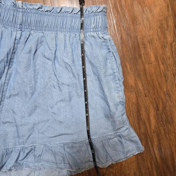 Aerie Chambray Medium Blue Pull On Shorts - Picture 7 of 12